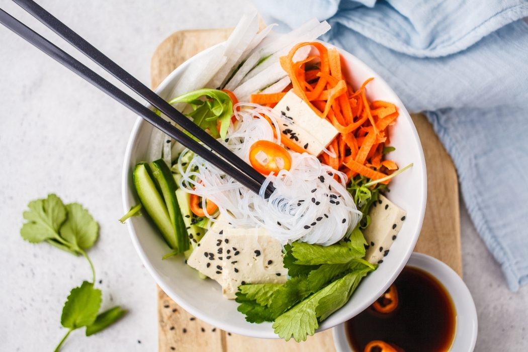 Bún đậu phụ xào sả ớt
